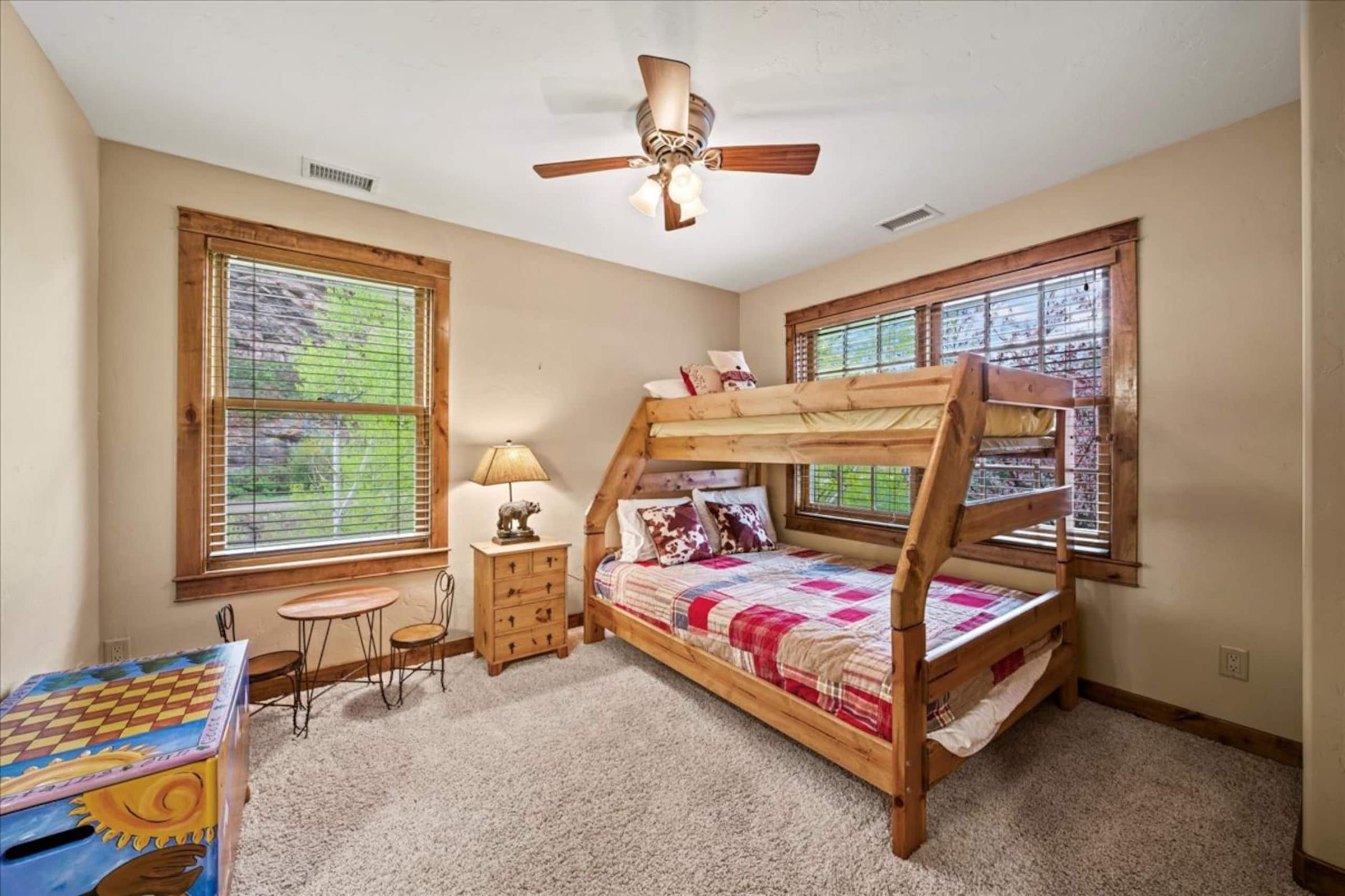 The bunk room, with the ladder up to the top bunk