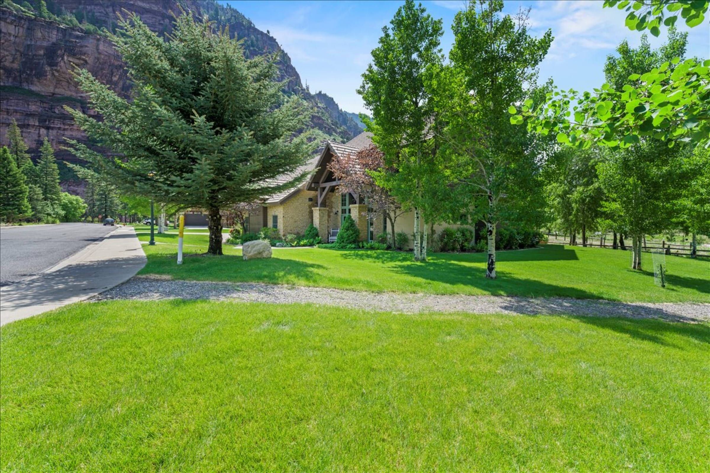 The lawn looking toward the mountains